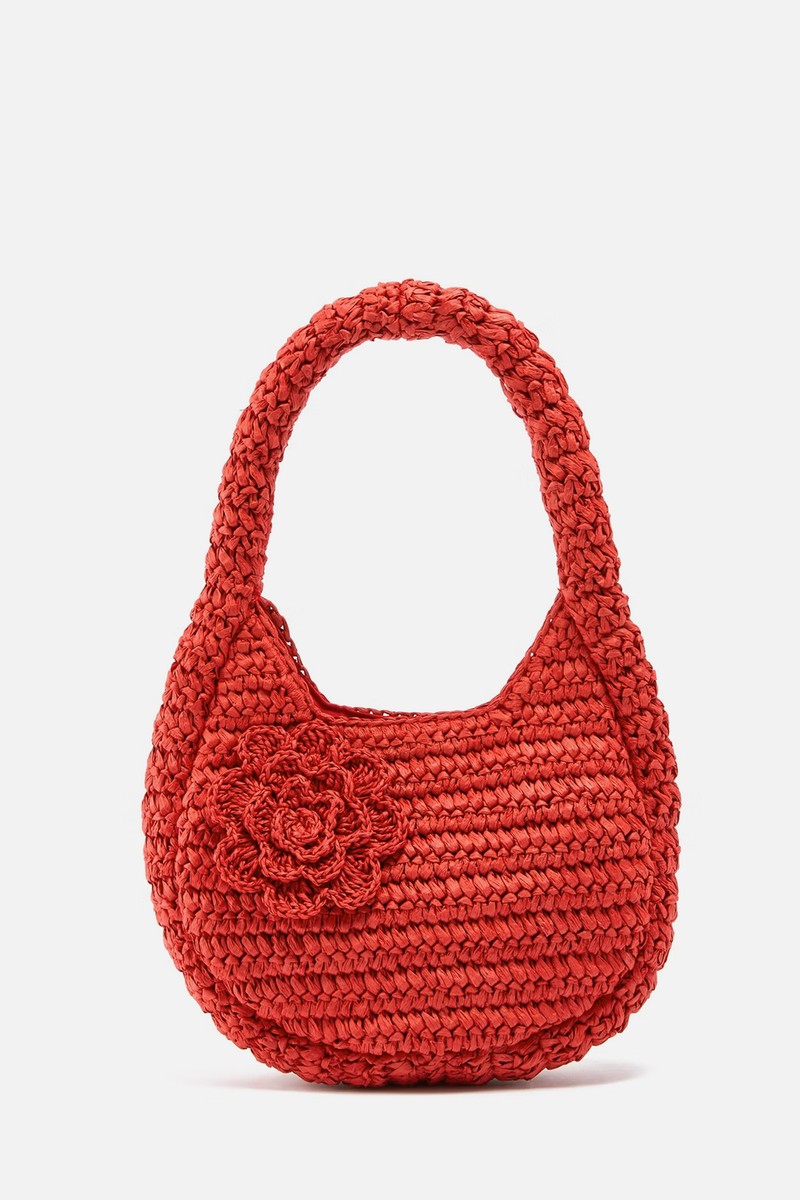 Straw Rosette Bag from Damson Madder