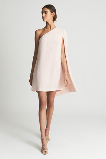 Samantha Cape One Shoulder Mini Dress from Reiss