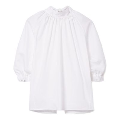 Tie-Back Pleated Cotton-Poplin Blouse from Rosetta Getty