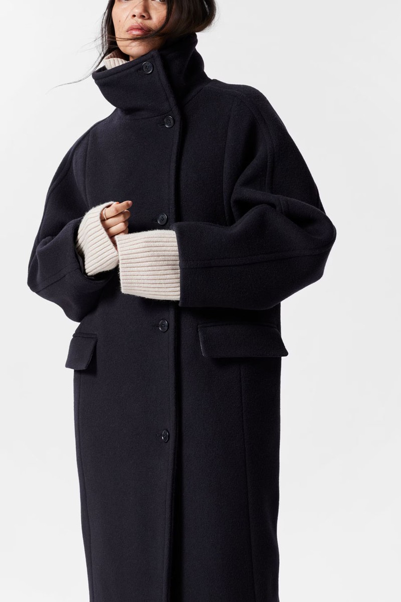Funnel-Neck Wool Coat from & Other Stories