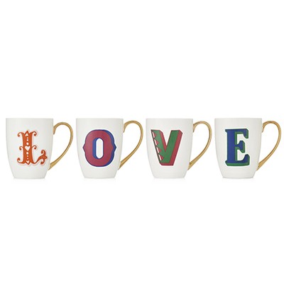 Set of 4 Love Mugs