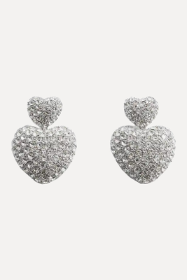 Crystal Heart Earrings  from Mango 