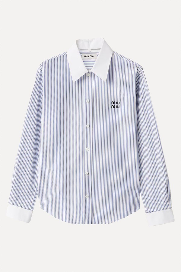 Striped Poplin Shirt from Miu Miu