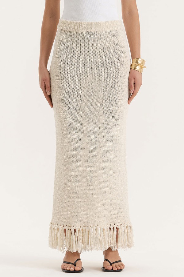 Lauryn Knitted Tassel Trim Maxi Skirt from 4th & Reckless