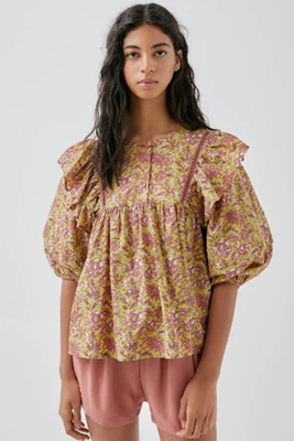Oversize Blouse With Shoulder Ruffles from Pull & Bear