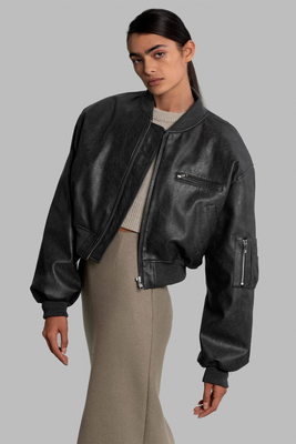 Gae Faux Leather Cropped Bomber from The Frankie Shop