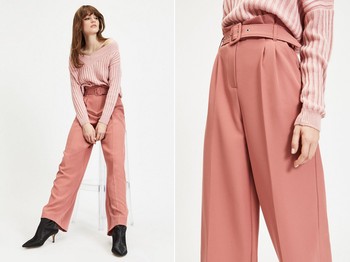 Belted Wide Leg Trousers