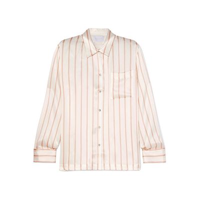 Striped Silk-Satin Pyjama Shirt from Asceno