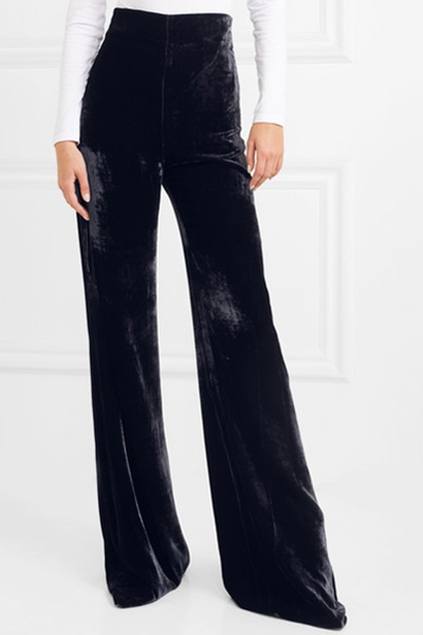 Giovanetti Velvet Wide-Leg Pants from Silvia Tcherassi