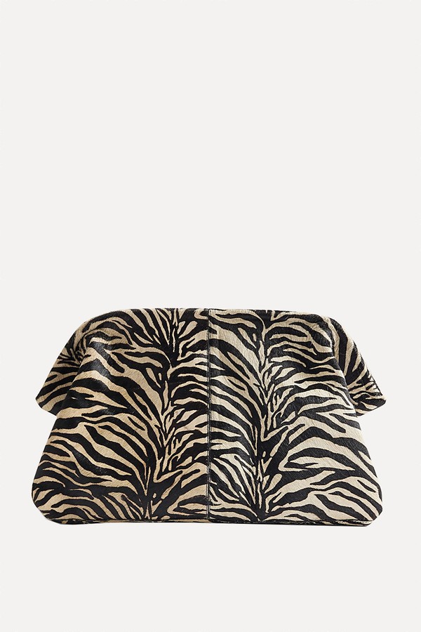 Pony Hair Leather Zebra Clutch Bag from River Island 