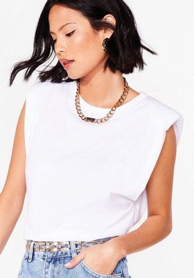 Chip On Your Shoulder Padded Tank Top White from Nasty Gal