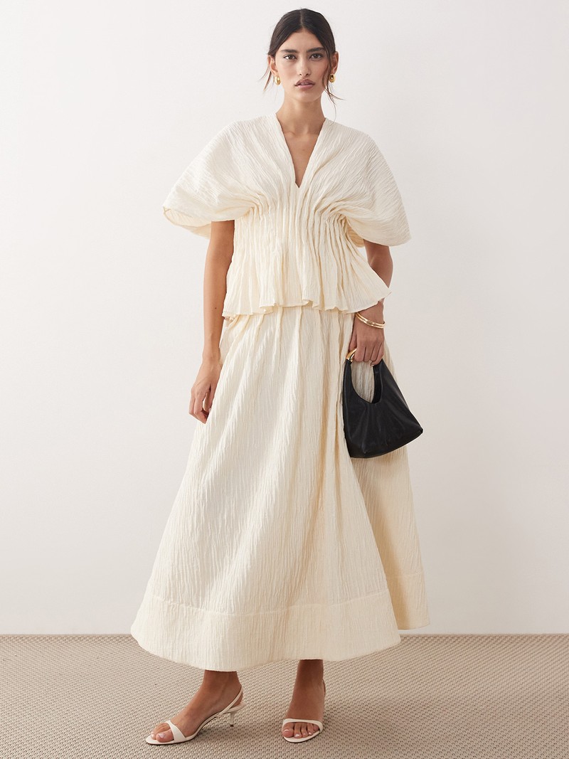 Crinkle Texture Maxi Skirt Co-Ord