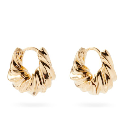 Twisted Mini 14kt Gold-Vermeil Hoop Earrings from Otiumberg