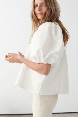 Puff Sleeve Jacquard Blouse from & Other Stories