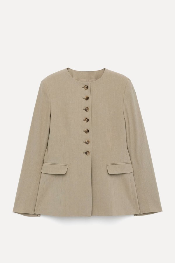 Linen-Blend Blazer