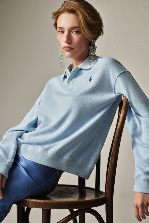 Lightweight Fleece Long-Sleeve Polo