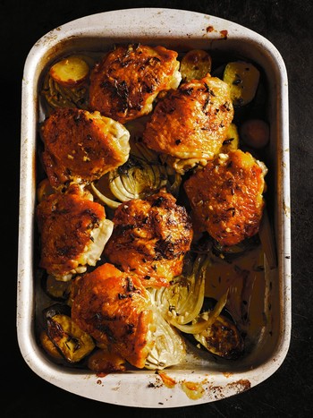 Chicken, Lemon & Garlic Tray Bake