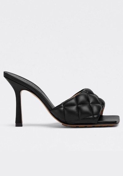 Padded Quilted Leather Heeled Mules from Bottega Veneta