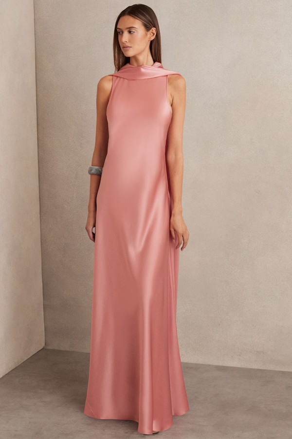 Satin Cape Maxi Dress from Reiss