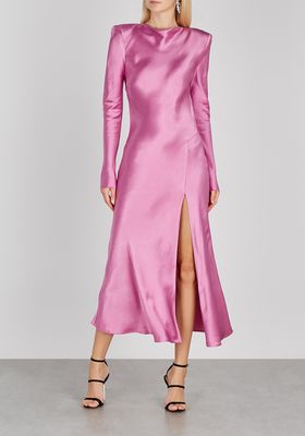 Lucie Pink Satin Midi Dress from Bec & Bridge
