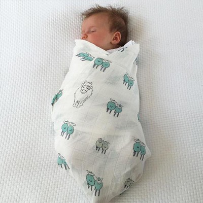 Twin Lambs Bamboo Swaddle from Isla and Wilbur 