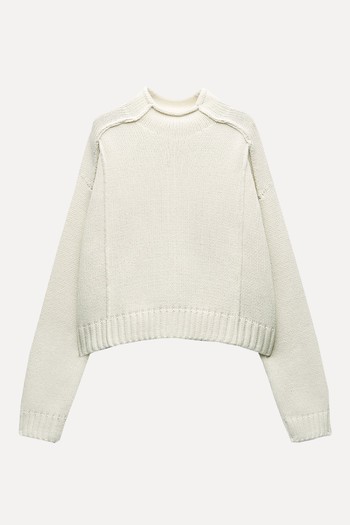 Knit Sweater With Visible Seams from Zara