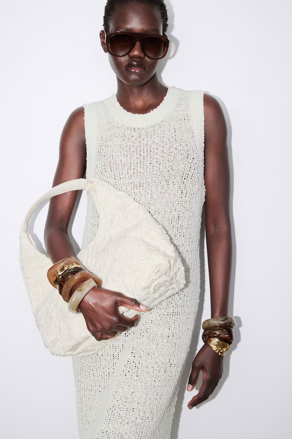 Appliquéd Denim Tote Bag