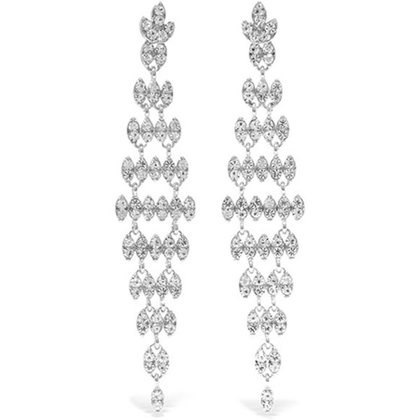 Silver And Rhodium-Plated Crystal Earrings from Kenneth Jay Lane