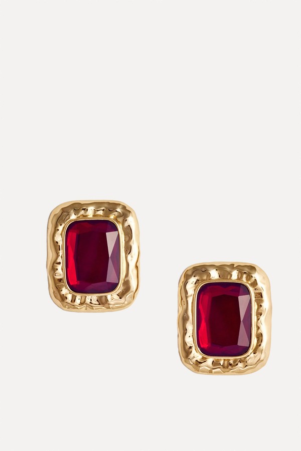Mottled Gold Red Earrings from Self-Portrait