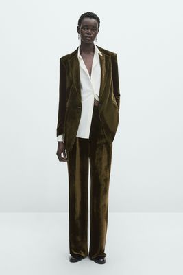 Velvet Darted Suit Trousers from Massimo Dutti 