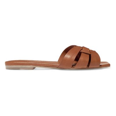 Nu Pieds Woven Leather Sandals from Saint Laurent