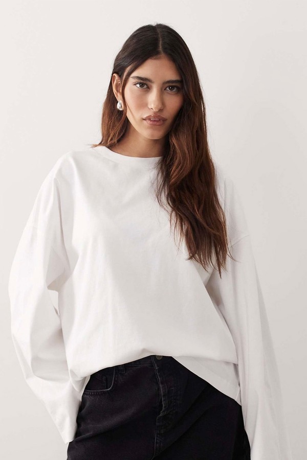 Cotton Oversized Long Sleeve T-Shirt from ARRANGE