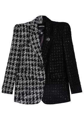 Rise Shoulder Contrast Pattern Wool Blazer, €797 | Annakiki