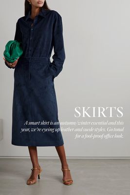 Faux Suede Midi Skirt, £455 | Tibi