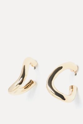 Aelia Gold Warped Hoop Earrings from Oliver Bonas