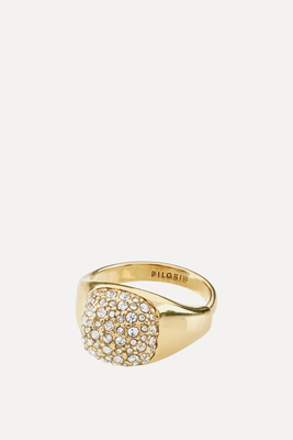 Cindy Recycled Crystal Ring Gold-Plated  from Pilgrim 
