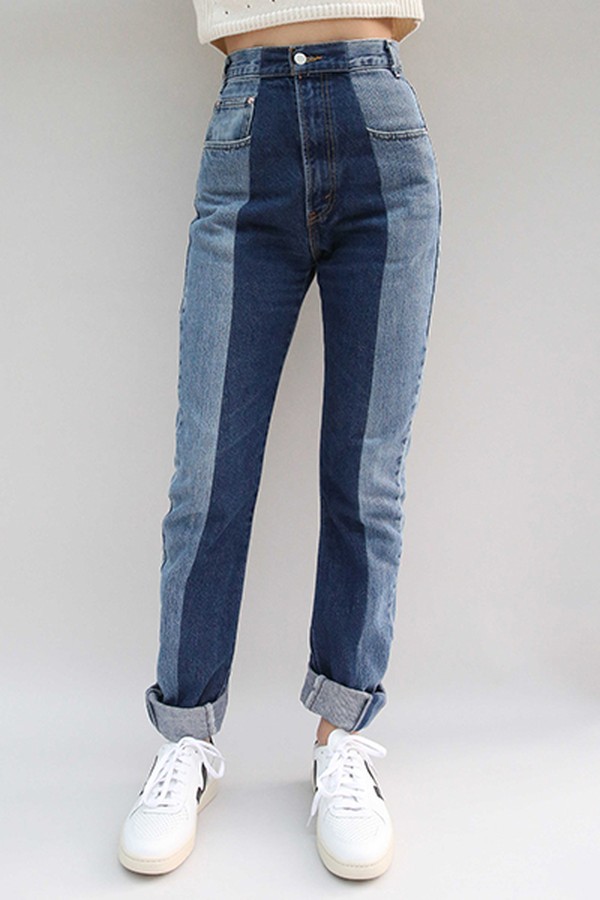 Mid Blue/ Dark Blue Contrast Jean from E.L.V Denim