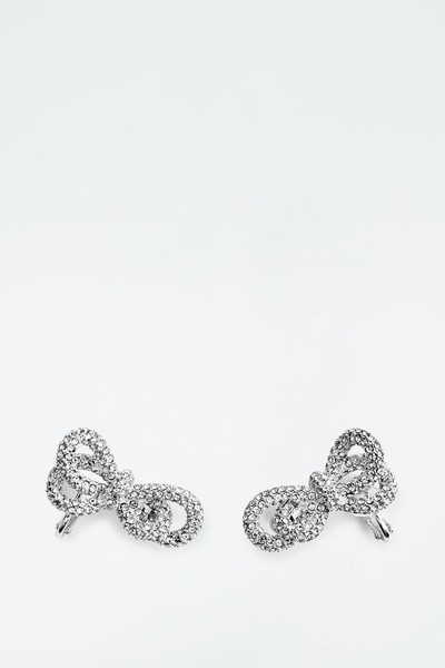 Knotted Bow Crystal Climber Earrings from COS