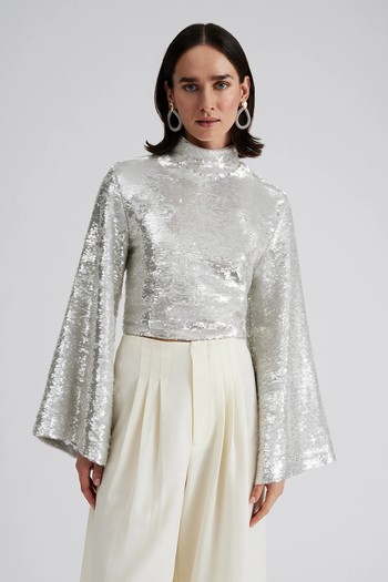 Aella Top Wide Sleeve Sequin Top from Malina