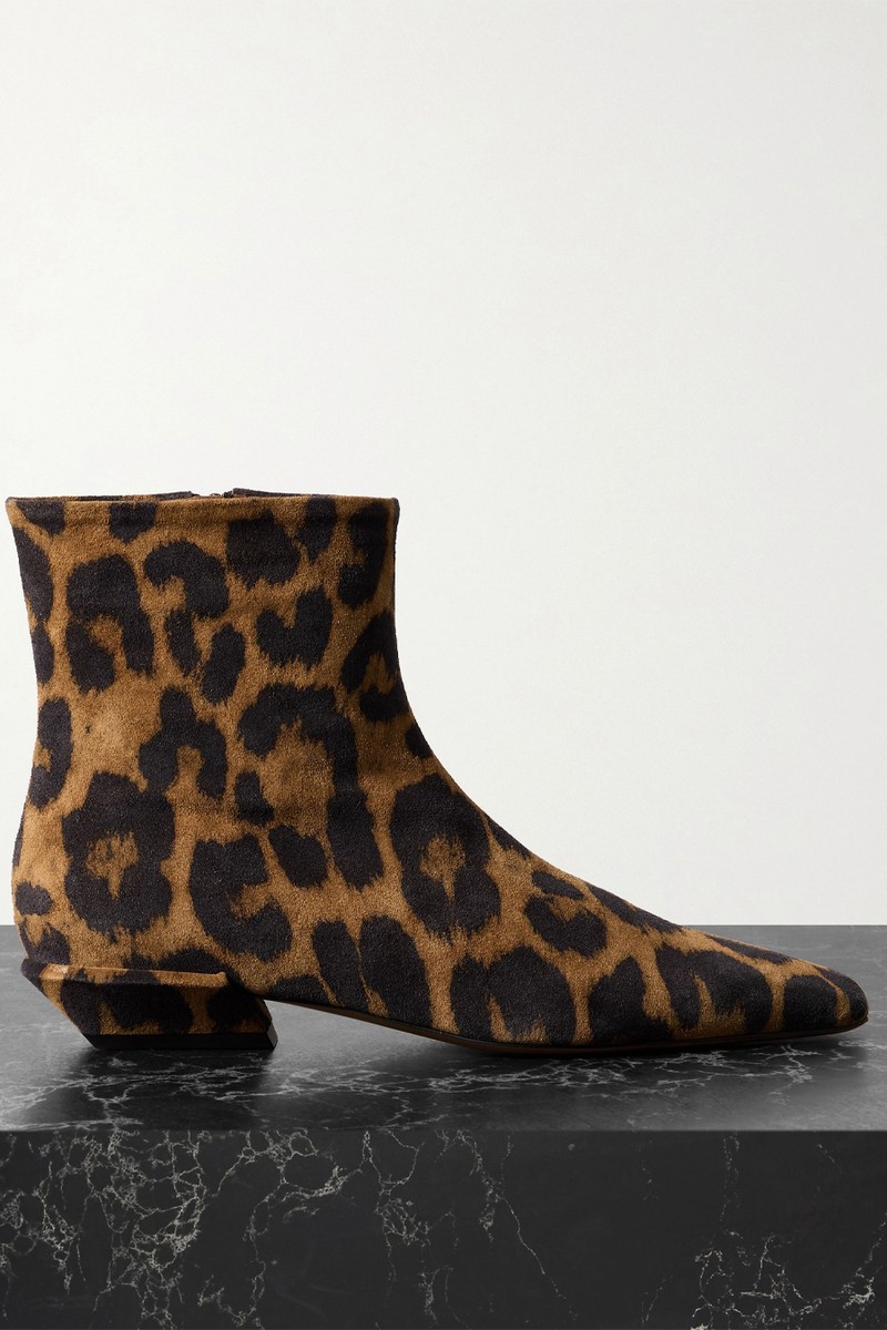 Bettina Leopard-Print Suede Ankle Boots from PARIS TEXAS