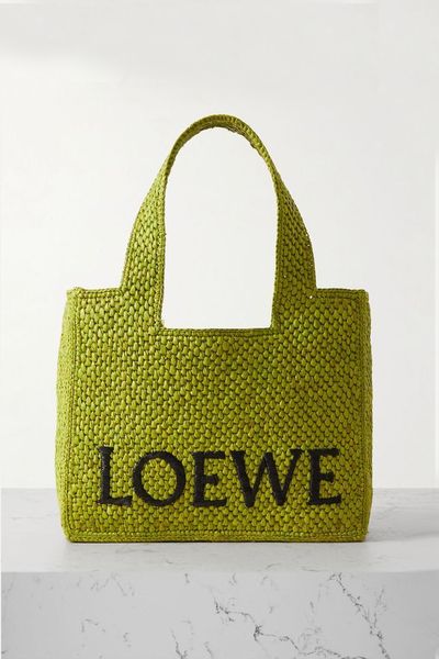 Embroidered Raffia Tote  from LOEWE
