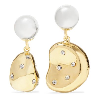 Aalto Nucleus Gold and Rhodium-Plated Crystal Earrings from Mounser