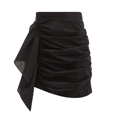 Hannah Ruched Cotton Mini Skirt from Rhode