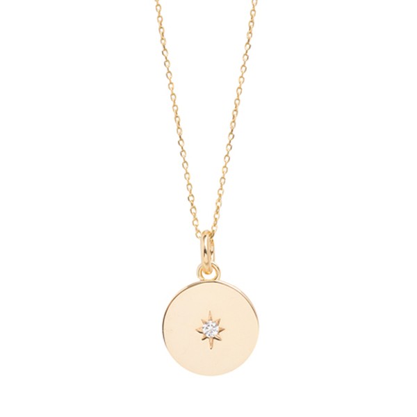 Plain Gold Diamond Disc On Trace Chain from Tilly Sveaas