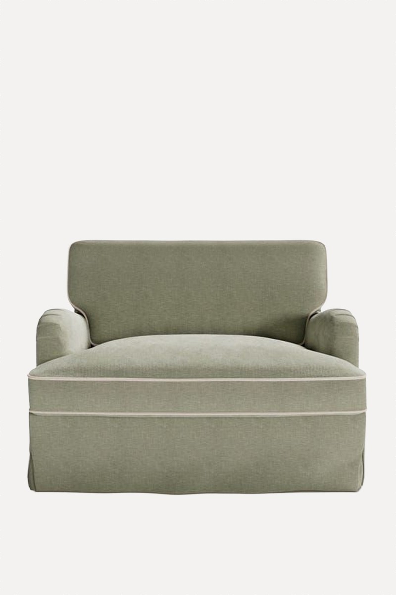 Beatrice II Faux Linen Fixed Loose Cover Snuggle Chair