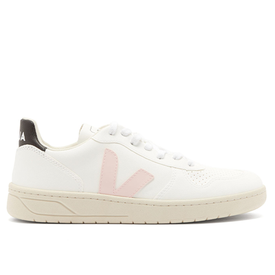 V-10 White Faux Leather Sneakers from Veja