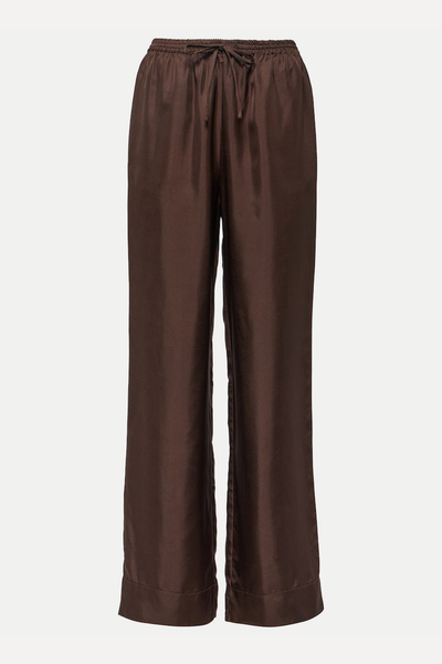 Aurelia Silk Twill Wide-Leg Pants from Asceno