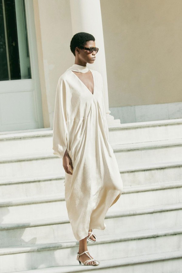 Studio Flowing Satin Kimono Dress