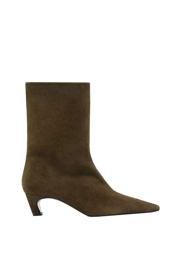 Split Suede Heeled Ankle Boots from Massimo Dutti