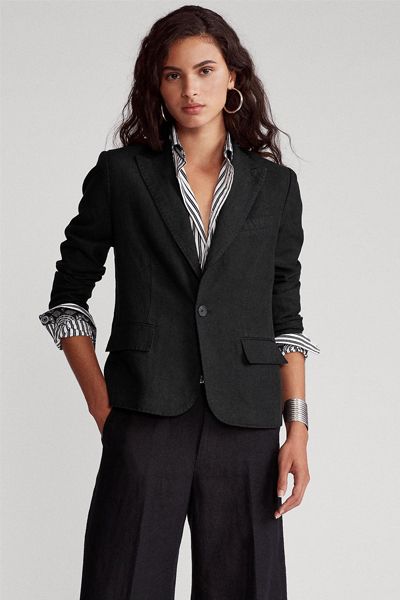 Linen One-Button Blazer